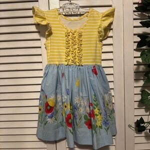 Eleanor Rose Yellow and Blue Floral Dress